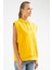 Tekno Trust Standart Sarı Slim Fit Baskılı Pamuklu Kapüşonlu Sıfır Kol Kanguru Cep Kadın Sweatshirt Slim Fit Ka 2