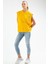 Tekno Trust Standart Sarı Slim Fit Baskılı Pamuklu Kapüşonlu Sıfır Kol Kanguru Cep Kadın Sweatshirt Slim Fit Ka 5