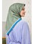 Levidor Trend Monogram Desen Twill Eşarp Saks Yağ Yeşili 1