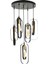 71-80 cm Koza 5li Yuvarlak Siyah Modern Genç Odası Mutfak Retro Salon Sarkıt Avize Metal 40 x 40 Sa 2