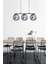 Gri Sezar Siyah Renkli Füme Globe Camlı Modern Tasarım Yemek Masası Üstü -Salon 3 Lü Avize 3 Metal 1