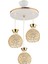 3 Yağmur 3 Lü Sarkıt Kristal Top Beyaza Gold Tepsi Modern Lüks Avize E27 Beyaz Modern Metal 4