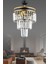 Kristal Taş Paris 3'lü Katlı Siyaha Gold Yaldızlı Kristal Taşlı 30'luk Modern Avize 35 - 50 3 30 Si 3