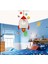 Kırmızı Ahşap Roket ve Uzay Temalı Çocuk Odası Aydınlatma Ahşap Modern 1 E27 Kırmızı 1