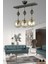 71-80 cm Sıralı Siyah 3'lü Füme Glop Camlı Sarkıt Lüks Avize Modern 50 x 50 Metal Siyah E27 3 1