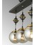 71-80 cm Sıralı Siyah 3'lü Füme Glop Camlı Sarkıt Lüks Avize Modern 50 x 50 Metal Siyah E27 3 4