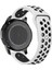20 mm Universal Delikli Spor Silikon Kordon Beyaz Siyah 1