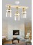 Beyaz Derin 3 Lü Beyaz Gold Kristal Taşlı Caka Modern Lüks Avize E27 3 Metal Taşlı 1