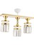 Beyaz Derin 3 Lü Beyaz Gold Kristal Taşlı Caka Modern Lüks Avize E27 3 Metal Taşlı 2