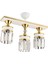 Beyaz Derin 3 Lü Beyaz Gold Kristal Taşlı Caka Modern Lüks Avize E27 3 Metal Taşlı 3