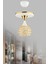 Beyaz Yağmur Kristal Top Beyaz Gold Yaldızlı Tepsili Tekli Modern Lüks Avize 1 E27 Metal 1