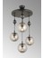 E27 Sarkıt Tepsi Siyah 4'lü Füme Glop Top Camlı Krom Aşağı Bakan Lüks Avize Modern Metal 81-90 cm 3 3