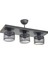 3 Üçlü Kafes Model Modern Plafonyer Avize Modern Siyah Metal E27 1