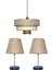 E27 Myk Avize ve Abajur Seti Koyu Bej MA12 Modern 71-80 cm Kumaş Altın 1 30 Salon / Oturma Odası 1
