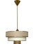 E27 Myk Avize ve Abajur Seti Koyu Bej MA12 Modern 71-80 cm Kumaş Altın 1 30 Salon / Oturma Odası 5