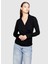 Slim Fit Gömlek Yaka Siyah Kadın Gömlek 56CALQ05W 1