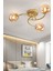 Modern Luxury Model Plafonyer Üçlü Gold Modern Bal Camlı Avize Metal Altın 1