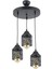 Metal Papatya Desen Spor Model Modern Avize Siyah 3 E27 Modern 1
