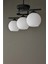 48 x 34 Fuji Modern Dekoratif Siyah Renk Beyaz Camlı Salon - Mutfak - Yatak Odası 3 Lü Avize E27 Mo 1