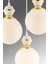 Beyaz Berru 3lü Tepsi Beyaza Gold Glop Camlı Lüks Salon Avizesi E27 Metal 3 3