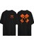Gaz Maskesi Turuncu x Ön Arka Baskılı Sıyah Oversize T-Shirt 1