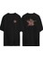 Mikrofon Suluboya Resim Öklid Ön Arka Baskılı Sıyah Oversize T-Shirt 1