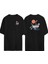 Skeleton In A Japanese Bowl Ön Arka Baskılı Sıyah Oversize T-Shirt 1