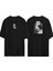 Kapalı Volume Ön Arka Baskılı Sıyah Oversize T-Shirt 1