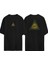 Illiminati, Üçgen Içinde Göz Ön Arka Baskılı Sıyah Oversize T-Shirt 1
