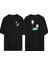 Marshmallow Diş Fırçası Ön Arka Baskılı Sıyah Oversize T-Shirt 1