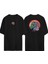 Deniz Mavisi ve Mor Unicorn Ön Arka Baskılı Sıyah Oversize T-Shirt 1