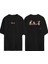 Bunter Melekler Ön Arka Baskılı Sıyah Oversize T-Shirt 1