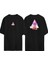 Kahve Içen Kız ve Köpeği Ön Arka Baskılı Sıyah Oversize T-Shirt 1