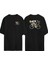 Skeleton Riding A Bicycle Ön Arka Baskılı Sıyah Oversize T-Shirt 1