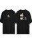 Coffee Refill Ön Arka Baskılı Sıyah Oversize T-Shirt 1