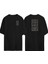 Saha Grafik Taktik Ön Arka Baskılı Sıyah Oversize T-Shirt 1