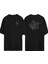 Rock Star Logo Illüstrasyon Ön Arka Baskılı Sıyah Oversize T-Shirt 1