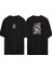 Anime Girl Art Wallpaper Ön Arka Baskılı Sıyah Oversize T-Shirt 1