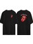The Rolling Stones Ön Arka Baskılı Sıyah Oversize T-Shirt 1