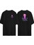 Renkli Ahtapot ve Baloncukar Ön Arka Baskılı Sıyah Oversize T-Shirt 1