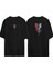 Art Neckline Telefon Ön Arka Baskılı Sıyah Oversize T-Shirt 1