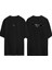 Halter Spor Bar Ağırlık Ön Arka Baskılı Sıyah Oversize T-Shirt 1
