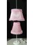 Şapkalı Pembe Fırfırlı Kız Çocuk Odası Bebek Odası Avize Abajur Seti 1 E27 Kumaş Pembe Pembe 1