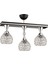 Metal Cansu 3 Lü Siyah Krom Yaldızlı Kristal Top Modern Avize Siyah Modern 3 E27 2