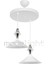 61-70 cm Akses Küre /karo 2li Maya Sarkıt Modern E27 Plastik 2 Beyaz 3