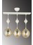71-80 cm Sıralı Beyaz 3'lü Bal Glop Camlı Aşağı Bakan Lüks Avize 50 x 50 Beyaz Metal E27 3 Modern 2