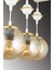 71-80 cm Sıralı Beyaz 3'lü Bal Glop Camlı Aşağı Bakan Lüks Avize 50 x 50 Beyaz Metal E27 3 Modern 4