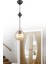 E27 Siyah Tekli Bal Glop Camlı Krom Aşağı Bakan Lüks Modern Avize 81-90 cm Modern Siyah 35 x 35 Met 1