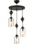E27 Sarkıt Tepsi 3'lü Siyah Silindir Cam Modern Aşağı Bakan Avize Metal Modern 81-90 cm Siyah 3 1