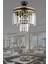 Kristal Taş Roma 4 Lü 2 Katlı Siyaha Gold Yaldızlı 30'luk Kristal Taşlı Modern Avize 35 - 50 E27 Ta 3